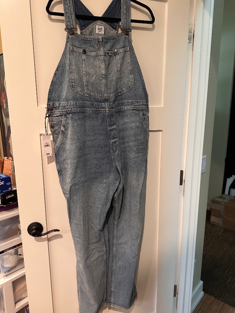 Lee X Free People Slim Straight Overalls Blue New with Tags
